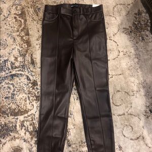 Zara brown leather leggings!